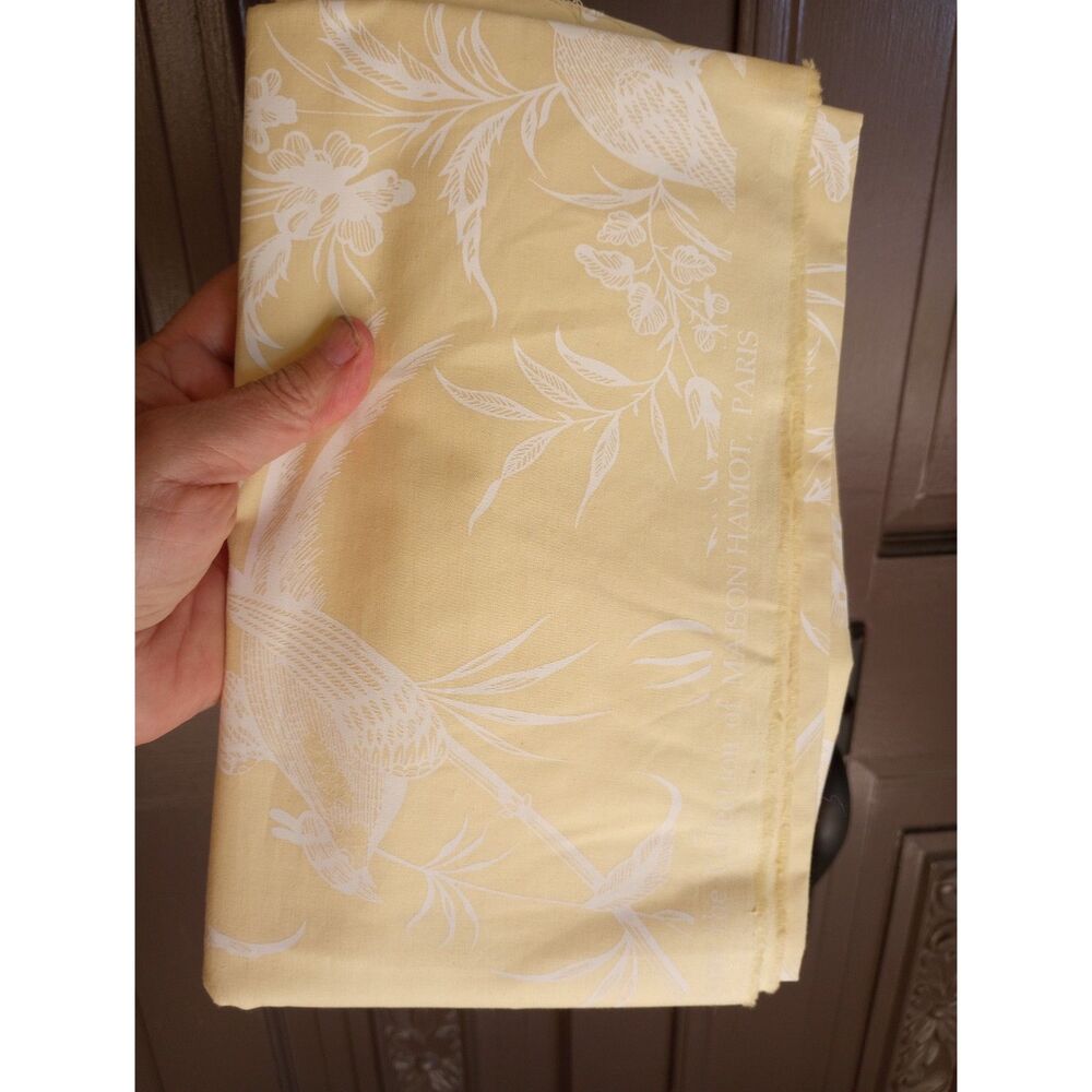 Brunschwig & Fils Bengali Yellow Bird Fabric Remnant